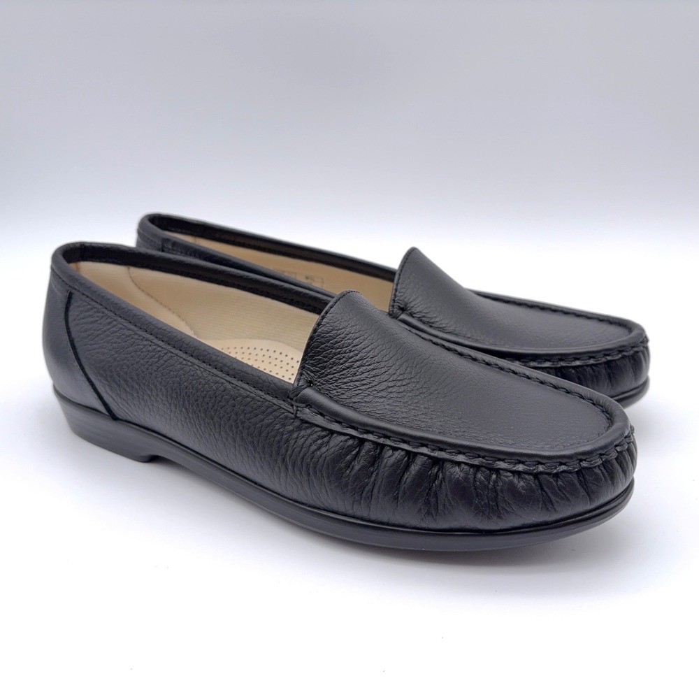 SAS Simplify Loafers Womens Size 9.5M Black Leather Slip On